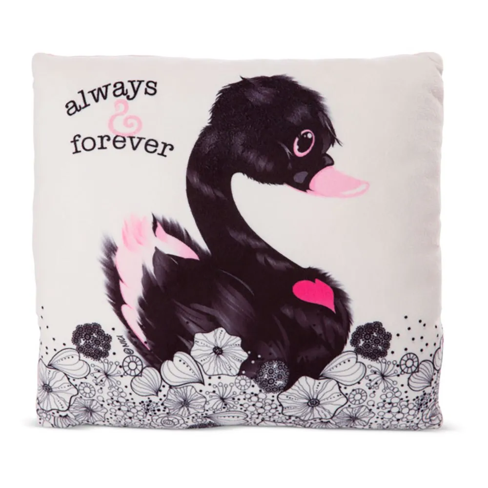 Nici Cushion Love Swan Black Approx. 30X30 Cm Green 1 Nici Cushion Love Swan Black Approx. 30X30 Cm Green