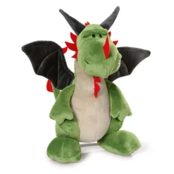 Nici Dragon Green 20 Cm Sitting With Red Jags Key Ring